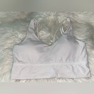 BuffBunny White Double-Strap Low-Impact Sports Bra